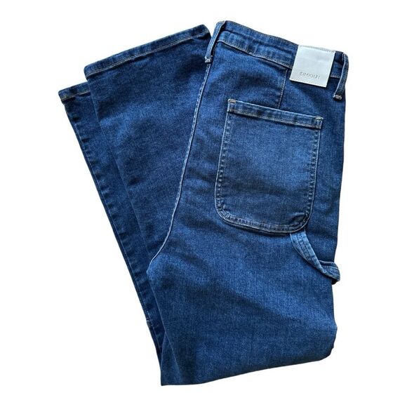 NWT SIMKHAI River Cargo Dark Wash Denim Blue Jeans Size 31 - Picture 9 of 13